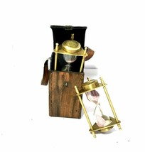 Nautical Handmade Brass And Glass Personlized Hourglass Sand Timer Decor... - $607.07 MXN