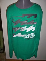 Guys Billabong Mens Classic Tri Waves Logo Green  Thermal L/S Shirt New - $22.99