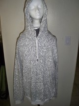 MEN&#39;S GUYS WESC WHITE PULLOVER FLEECE HOODIE GRAY SCRIBBLES ALLOVER NEW $65 - $46.99