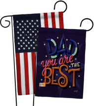 Dad Are Best Burlap - Impressions Decorative USA Applique Garden Flags Pack GP13 - £28.04 GBP
