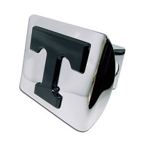 tennessee logo chrome black T emblem shiny chrome trailer hitch cover usa made - £60.73 GBP