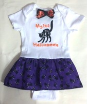Infant Embroidered Bodysuit Skirt 1st Halloween 6-9 months + barrette - £17.50 GBP