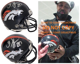 Brian Dawkins signed Denver Broncos football mini helmet proof COA autog... - $197.99