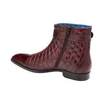 Belvedere Libero Genuine Ostrich Leg and Quilted Leather Boots R80 Dark Burgundy image 3