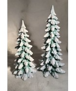 Department 56 Village Accessories Wintergreen Pines trees  Set of 2 In Box - £11.86 GBP