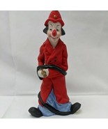 Vintage 7&quot; Porcelain Clown Wrapped With Firehouse By Seymour Mann - $9.62
