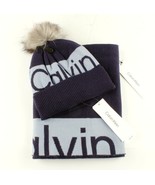 *Calvin Klein Blue Brand Logo Woven Scarf and Hat - $74.38 CAD