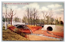 Three Bridges Forest Park St Louis Missouri MO UNP DB Postcard P20 - £3.20 GBP