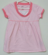 Girls Bailey Point Pink White Stripe Short Sleeve Top XS - £3.15 GBP