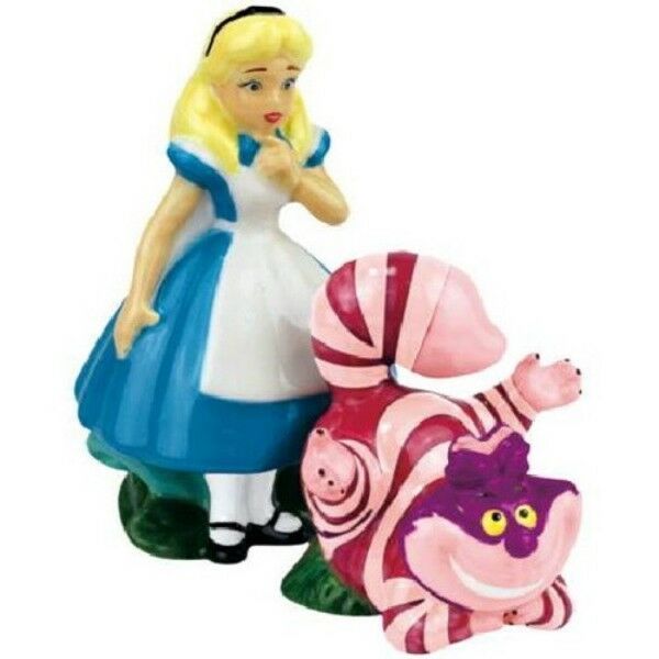Primary image for Disney Alice In Wonderland Alice Cheshire Cat Ceramic Salt & Pepper Shakers NEW
