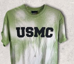 Vintage USMC T-shirt MV Sports Green Bleached Grunge SZ M Tee Marine Corp - £10.05 GBP