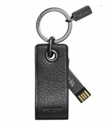Coach Authentic Black Leather 4 GB USB Storage Key Chain Fob F64143 NWT - £33.06 GBP