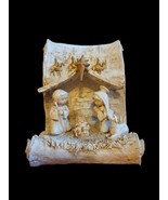 Cracker Barrel Resin Nativity Scene on Scroll FIgurine 8in x 6.7in Baby ... - $22.28