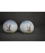 Rare Pair of Opaline Cloisonne Hand Painted 8&quot; Lamp Shades Light Globes - $542.73 CAD
