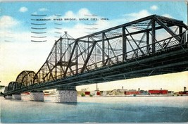 Bridges Postcard Missouri River Bridge Sioux City Iowa Posted 1956 - £9.45 GBP