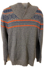 American Rag Mens Medium Gray Nordic Shawl Collar Pullover Sweater NWTs - £24.47 GBP