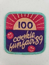 Vintage 1989 Girl Scouts 100 Cookie Fun Fair &#39;89 Patch Badge 2-1/2&quot; - £7.95 GBP