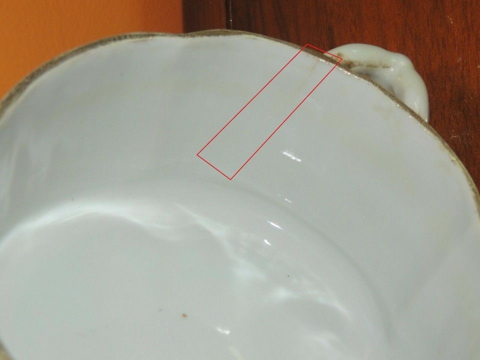 Hand Painted Nippon 5.25" handled dish Gold Accents Moriage bowl Maple Leaf mark Item image 7