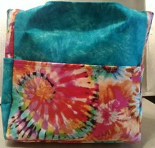 tye dye blue rainbow purse project bag handmade - £29.68 GBP