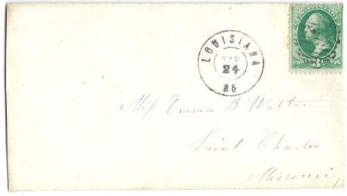 c1870 Louisiana MO Vintage Postal Cover - $9.95
