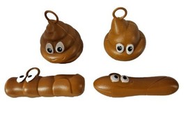 Christmas poop poo meme emoji decor Ornaments set of 4 MEW funny naughty  - £11.75 GBP