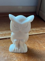 Carved White Alabaster OWL Bird Figurine – 3 and 7/8th’s inches high x 2... - £11.90 GBP