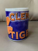 Clemson Tigers NCAA Ceramic Coffee Cup 16 Ounce Orange Purple Paw print Mug Mint - $13.99