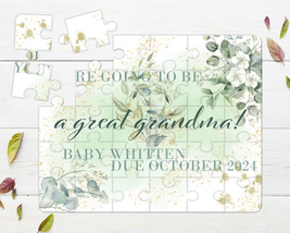 Eucalyptus Greenery 30pce Wooden Puzzle, Baby Announcement - $35.99