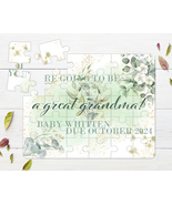 Eucalyptus Greenery 30pce Wooden Puzzle, Baby Announcement - £28.32 GBP