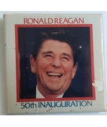 Ronald Reagan 50th Inauguration 2-1/8&quot; x 2-1/8&quot; Pin  - $13.64 CAD