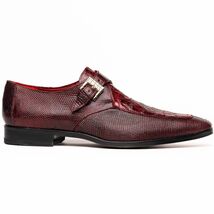 Toluca genuine crocodile and lizard dress monk strap Wine image 2