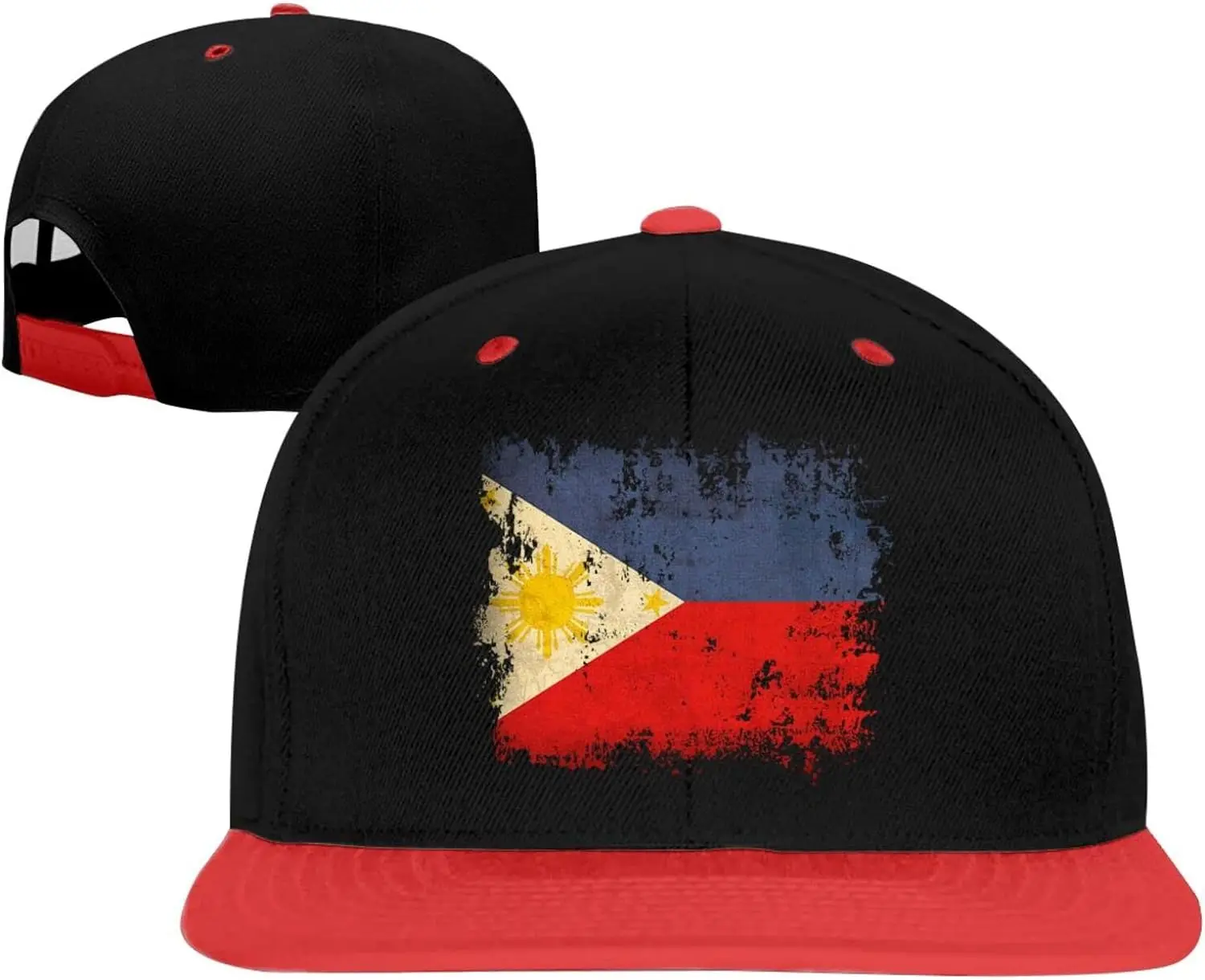 Philippines Flag Classic Snapback Hat Hip Hop Flat Bill Visor Cap - Unisex Adult - £13.99 GBP