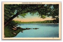 Susquehanna River South Of Milton Pennsylvania PA UNP Linen Postcard R2 - $15.10