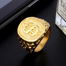 Ring Hip-hop Gold Silver $ Money Cash Sign Mens  Stainless Steel  Size 9-14 - £15.95 GBP