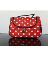 YEIOTSY RED POLKA DOT TOILETRY MAKE UP BAG NEW NEVER USED 10X7X4.5 - $17.45 CAD