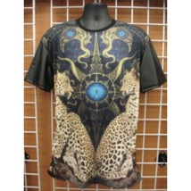Sublimation Cheetah image short sleeve T-SHIRT Black sublimationT shirt ... - $18.99