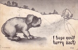 I Hope You&#39;ll Hurry Back Dogs In Snow Comic 1911 Basil Kansas Erie Postcard D53 - £2.33 GBP