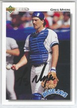 Greg Myers Auto - Signed Autograph 1992 Upper Deck #407 - MLB Toronto Blue Jays - £1.96 GBP