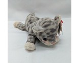 TY Beanie Baby Silver The Cat With Tag Plush Stuffed Animal  - £8.49 GBP