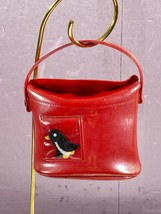 Penguin Doll Premier Product Purse Red Vinyl Used Small Vintage 3 x 2.25&quot; - $9.89