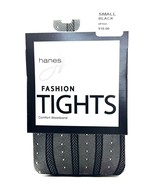 Hanes RIBBED DOT Sheer Mesh Womens BLACK Fashion Tights, Size SMALL - (H... - £5.41 GBP