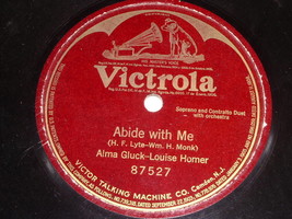 Alma Gluck Abide With Me 78 Rpm Phonograph Record Victrola Label - $18.99