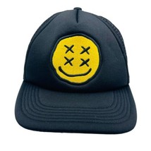 Maison Article Smiley Face Adult Black Trucker SnapBack Hat - £18.82 GBP