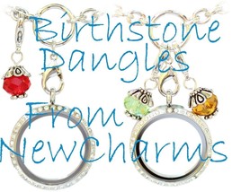 Birthstone Dangle Charm for Floating Locket Necklace Jewelry - New Memory Charms - £2.33 GBP