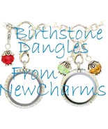 Birthstone Dangle Charm for Floating Locket Necklace Jewelry - New Memor... - £2.39 GBP