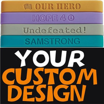 One Custom Wristband Your Choice of Color and Text and Images Debossed - $8.89