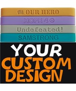 300 ASSORTED CUSTOM SILICONE WRISTBANDS PERSONALIZED RUBBER BRACELET TEX... - £151.80 GBP