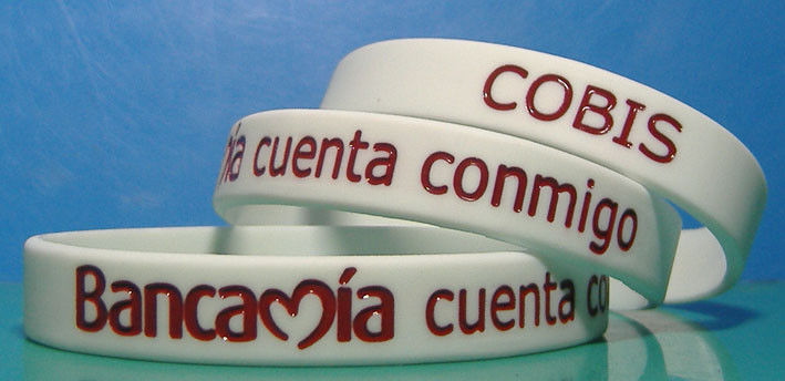 100 Custom Debossed Color Filled Wrist Bands (wristbands) Your Text and Images - $87.12