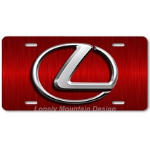 Lexus &quot;L&quot; Logo Inspired Art on Red FLAT Aluminum Novelty Auto License Tag Plate - £14.38 GBP