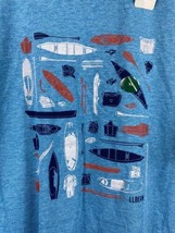 LL Bean T Shirt XL Slightly Fitted Kayak Boat Themed Blue Mens NEW Short... - £37.04 GBP